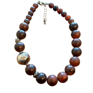 Silpada Rare and Retired Red Agate and Silver Necklace